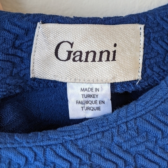 Ganni Anthropologie Louisa Shift Dress Textured Stretch - Picture 6 of 7